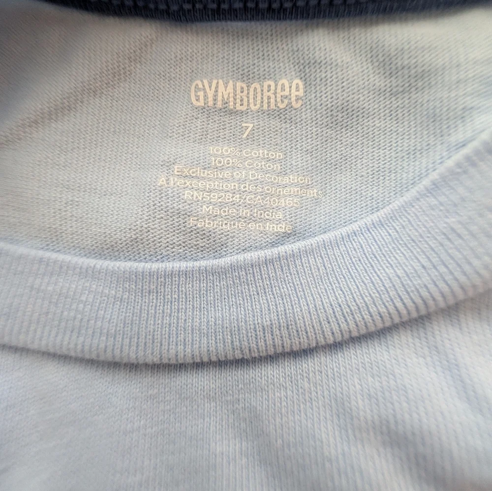 Gymboree Kids Blue & White Polar Bear Layered-Look Long Sleeve Top Cotton Size 7